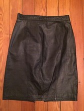  Pelle Cuir Leather Skirt Black Vintage 6 