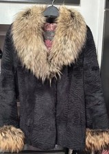 Women’s Genuine Fox Fur /leather Jacket With Fur Collar & Cuffs