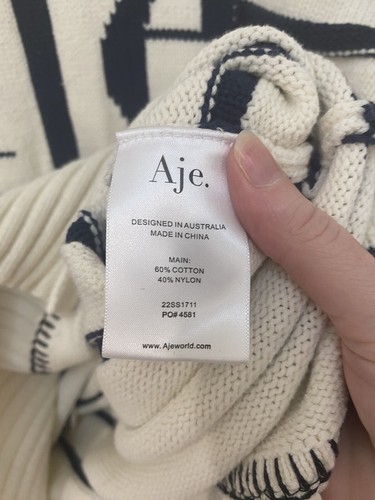 Aje brand Women’s Stripe Logo Jumper Size L (AU 12-14) - Picture 7 of 8