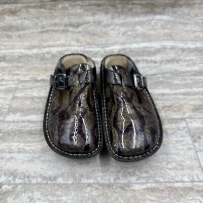 Alegria Womens Shoes EU 38 US Brown Snakeskin Slip On Sandals Strap  AGL714