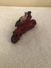 Antique Hubley Cast Iron Cop Motorcycle With Side Car And Passenger