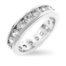 Lustrous Wide Eternity Band