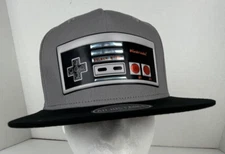 NINTENDO Video Game Controller Gray Snapback Cap Bioworld Flat Bill Hat OSFM NWT