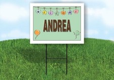 ANDREA WELCOME BABY GREEN 18 in x 24 in Yard Sign Road Sign with Stand