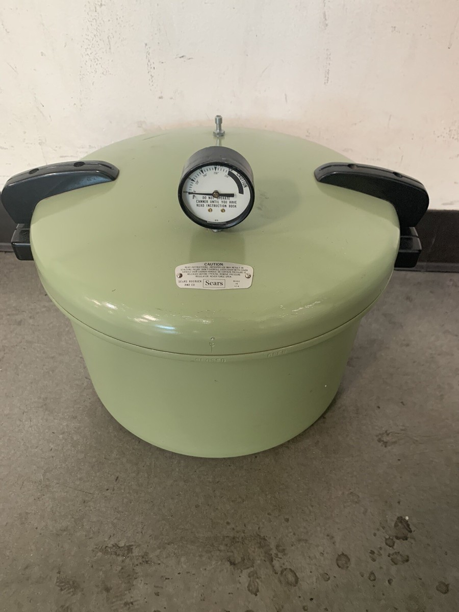 Vintage Sears Pressure Cooker Canner 16 Qt 409A Avocado Green