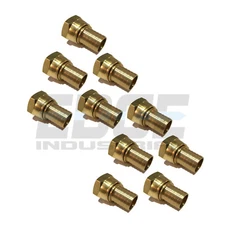 (10 PACK) 1" HOSE ID TO 1" 37° JIC FEMALE FLARE BRASS CRIMPED SWIVEL CONNECTOR