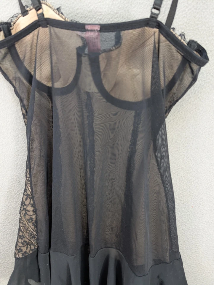 Sophie B. Lencería Vestido sin Mangas Para Mujer L Negro Encaje Malla Lencería Gótica Coqueta Foto 4 de 4