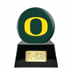 Large/Adult 200 Cubic Inch Oregon Ducks Metal Ball on Cremation Urn Base