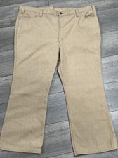 LEVI  S Sta-Prest  Big E  Pants Button 31 Tan Khaki Black Tab Vintage 46x28.5