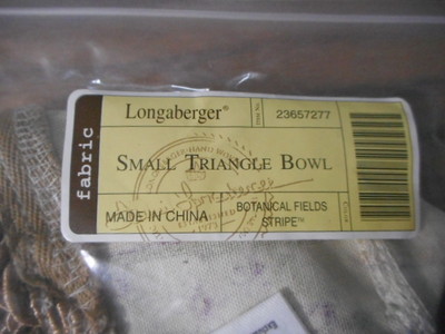 Longaberger Small Triangle Bowl Basket Liner Botanical Fields #23657277