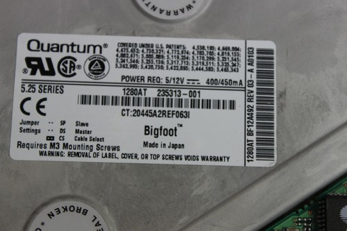 COMPAQ 242990-001 1.2GB IDE HARD DRIVE QUANTUM 1280AT 5.25" BIGFOOT BF12A492 - Picture 2 of 7