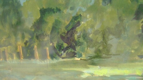 Paisaje acrílico de Andra W. Zapatero 8,75""x12,5"" enmarcado/enmarañado - Imagen 15 de 24