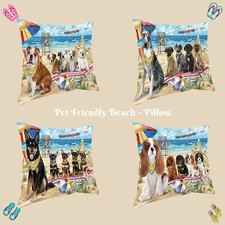 Pet friendly Beach Pillow, Dogs, Cats, Pet Photo Lovers Pillow Gifts, Dog Pillow