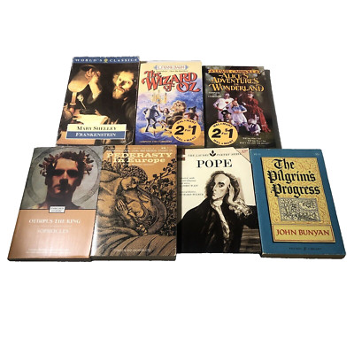 Frankenstein, Wizard of OZ, Sophocles, Pilgrim's Progress Lit Book Lot of 7 VTG