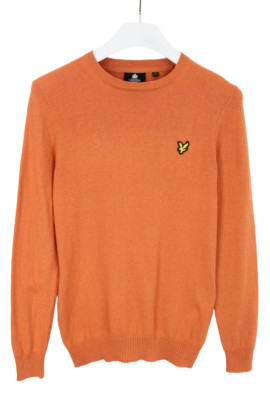 Lyle & Scott Sweater Mens XS Pullover Tight Knit Crew Neck Patch Logo