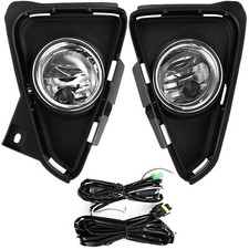 Clear Bumper Fog Lights Driving Lamps w/Wiring Fog For Toyota RAV4 2016-2018