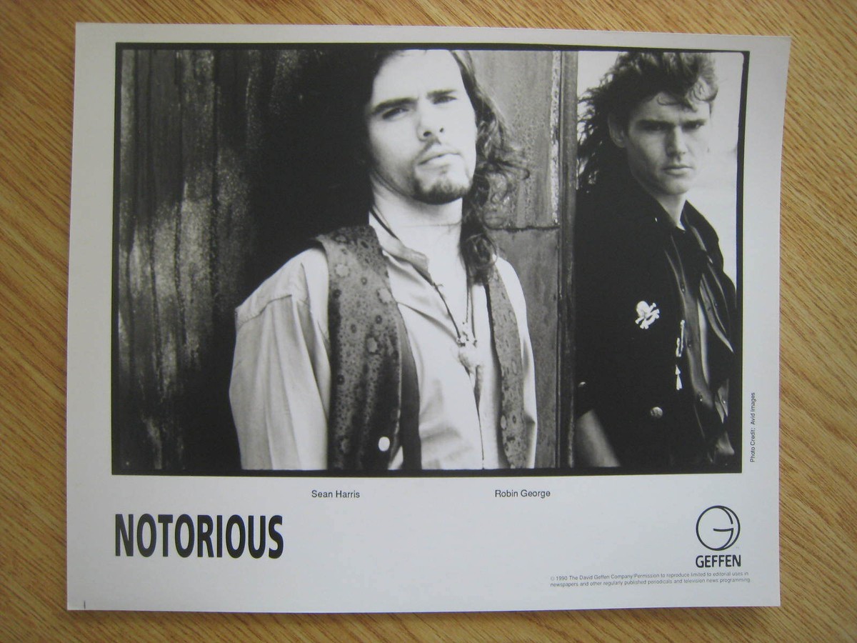 NOTORIOUS 8x10 B/W Promo Press Photo 1990 Sean Harris, Robin 
