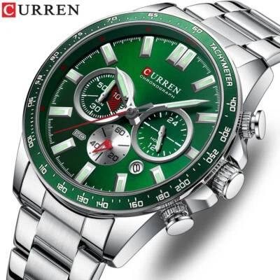 Herren Armbanduhr Chronograph Wasserdicht Kalender Datum Analog Quarz Luxus NEU - Bild 1 von 4