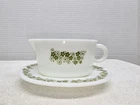 Vintage PYREX CRAZY DAISY SPRING BLOSSOM Glass 2 Pc. Gravy Boat & Drip Dish