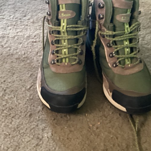 NEW LL Bean Women’s Lace-Up Hiking Boots US 9.5 Medium Green Brown Black