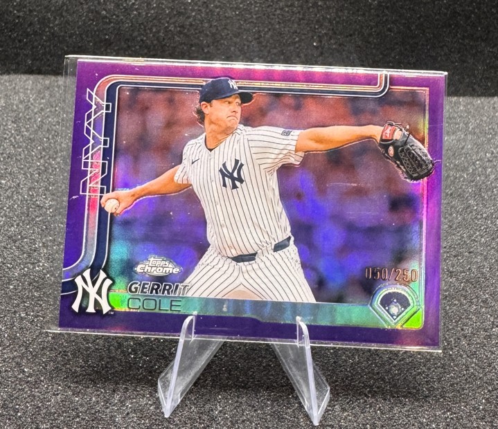 Gerrit Cole 2025 Topps Chrome Purple Refractor #110 /250