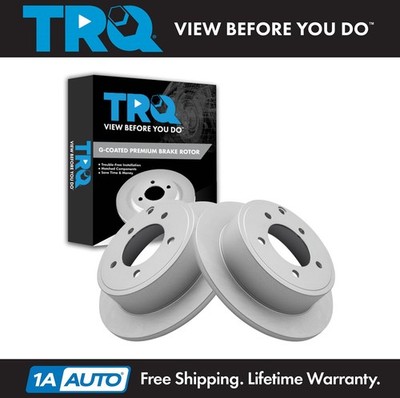 TRQ  Rear Brake Rotors Set Premium G-Coated Smooth Fits 11-14 200 16-17 Lancer