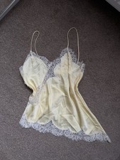 Top camicetta Zara giallo raso pizzo 5919 105 300 taglia L