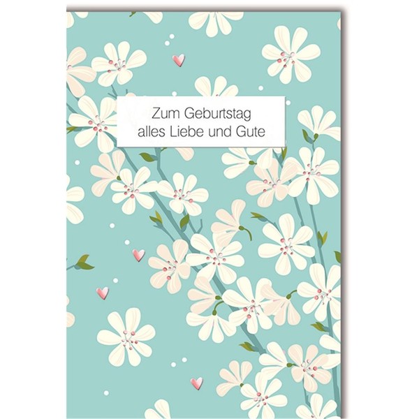 Geburtstag - GlüCkwunschkarte Im Format 11,5 X 17 Cm Mit Umschlag - Rosa Blumen-image