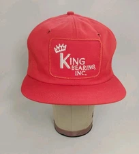 Vintage 1980s King Bearing Inc K-Products Snapback Trucker Patch Hat Cap Crown