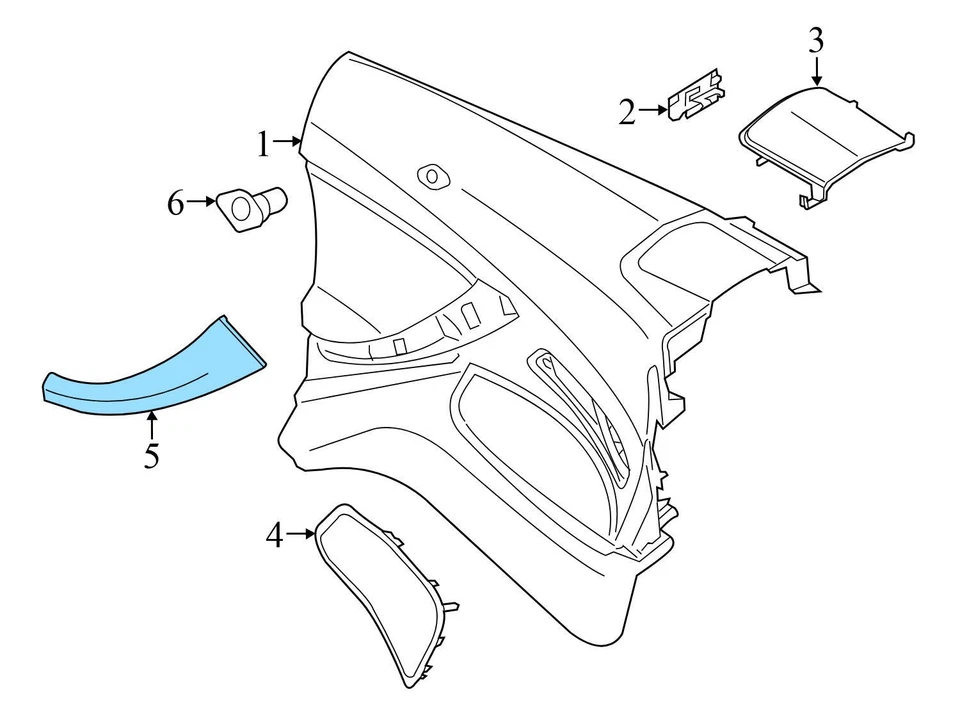 2012-2018 BMW 650I XDRIVE - REAR LEFT Quarter Panel TRIM 7225361 - Image 4 of 4