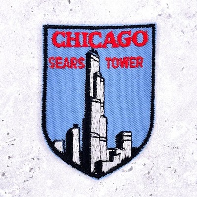 Vintage Chicago Sears Tower Patch   Illinois Skyline Souvenir   Sew-On NOS