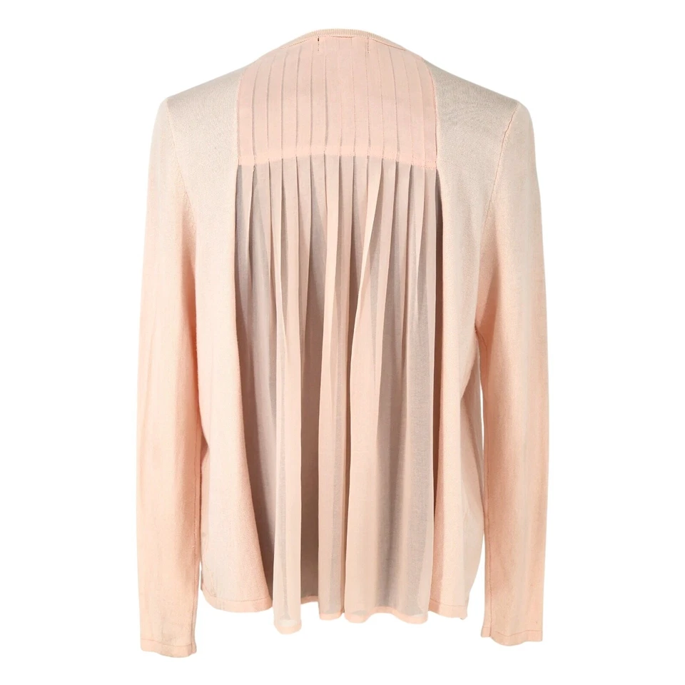 Suéter Thalia Sodi Mujer Mediano Rubor Rosa Cárdigan Abierto Pliegues Traseros Costero Foto 2 de 4