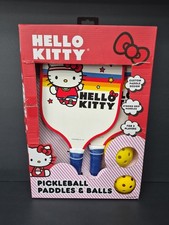 Hello Kitty Sanrio 2 Wooden Pickleball Paddles With 2 Balls: Brand New