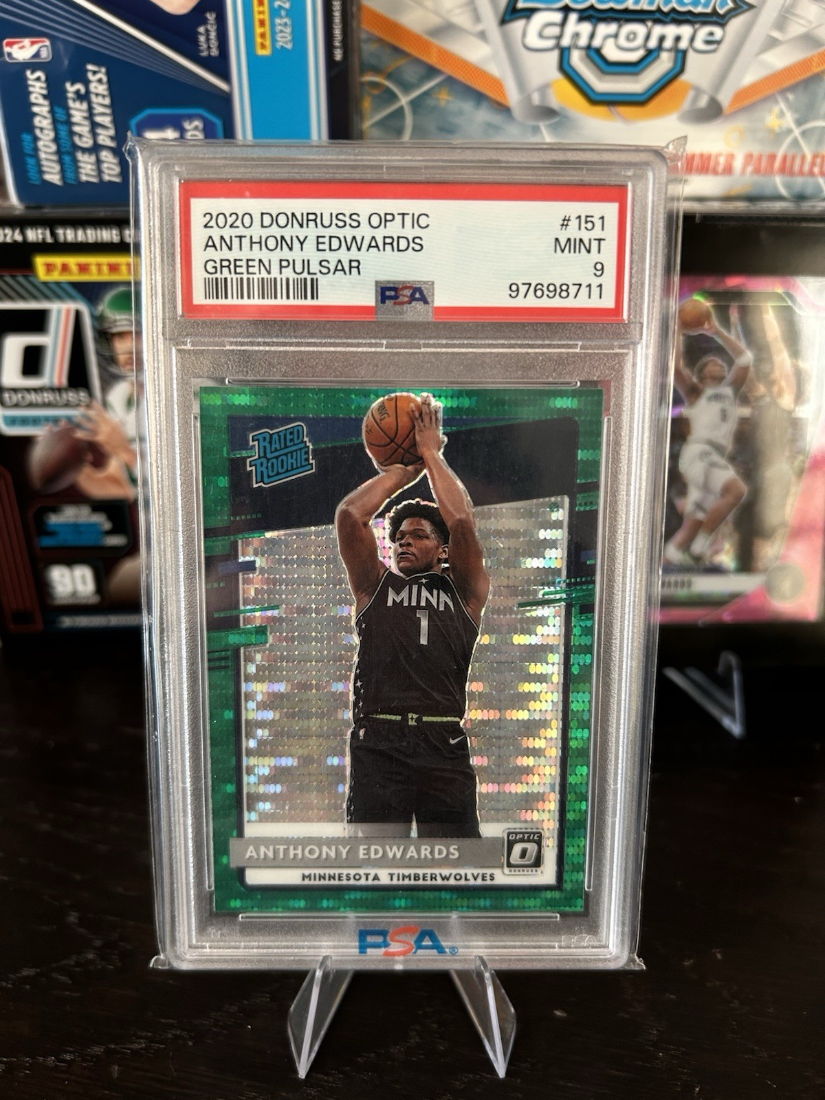 2020-21 Panini Donruss Optic - Rated Rookie Anthony Edwards #151 Green Pulsar 🔥