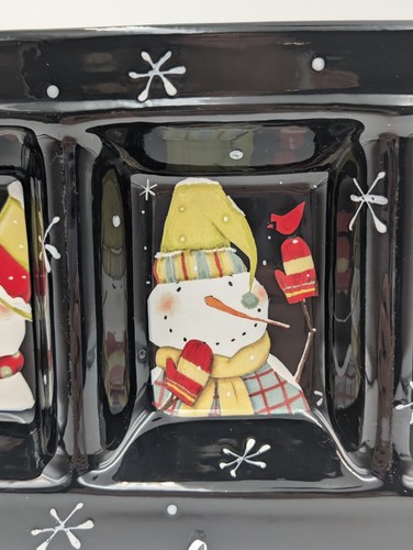 Certified International Geoffrey Allen Snowman Serving Tray Winter Holiday 19x7 - Picture 3 of 6