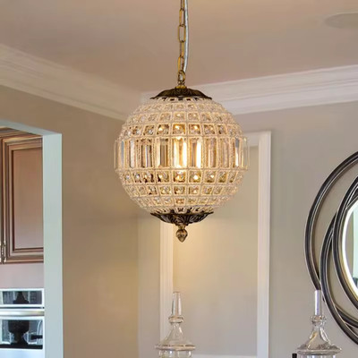 Vintage Crystal Pendant Chandelier   Luxury Spher Globe Light Suspension