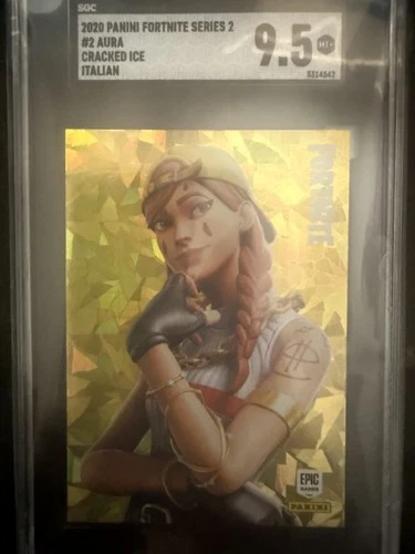 2020 Fortnite Series 2 #2 Aura Cracked Ice Italy SGC 9.5