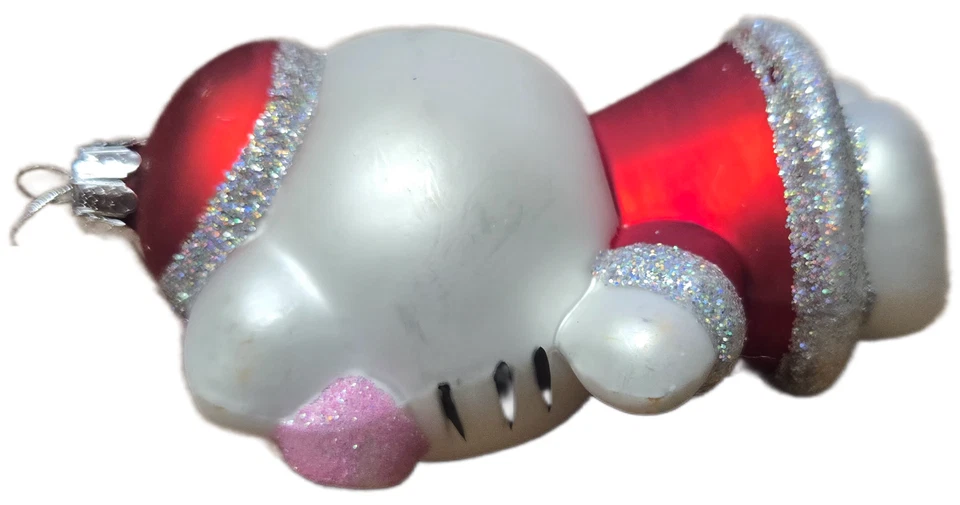 Hello Kitty Kurt Adler Sanrio Navidad Viaje Papá Noel Vidrio Adorno Foto 2 de 4