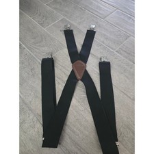 Carhartt Mens Black Heavy Duty 2 Inch Wide Elastic X-Back Work Suspenders Clips