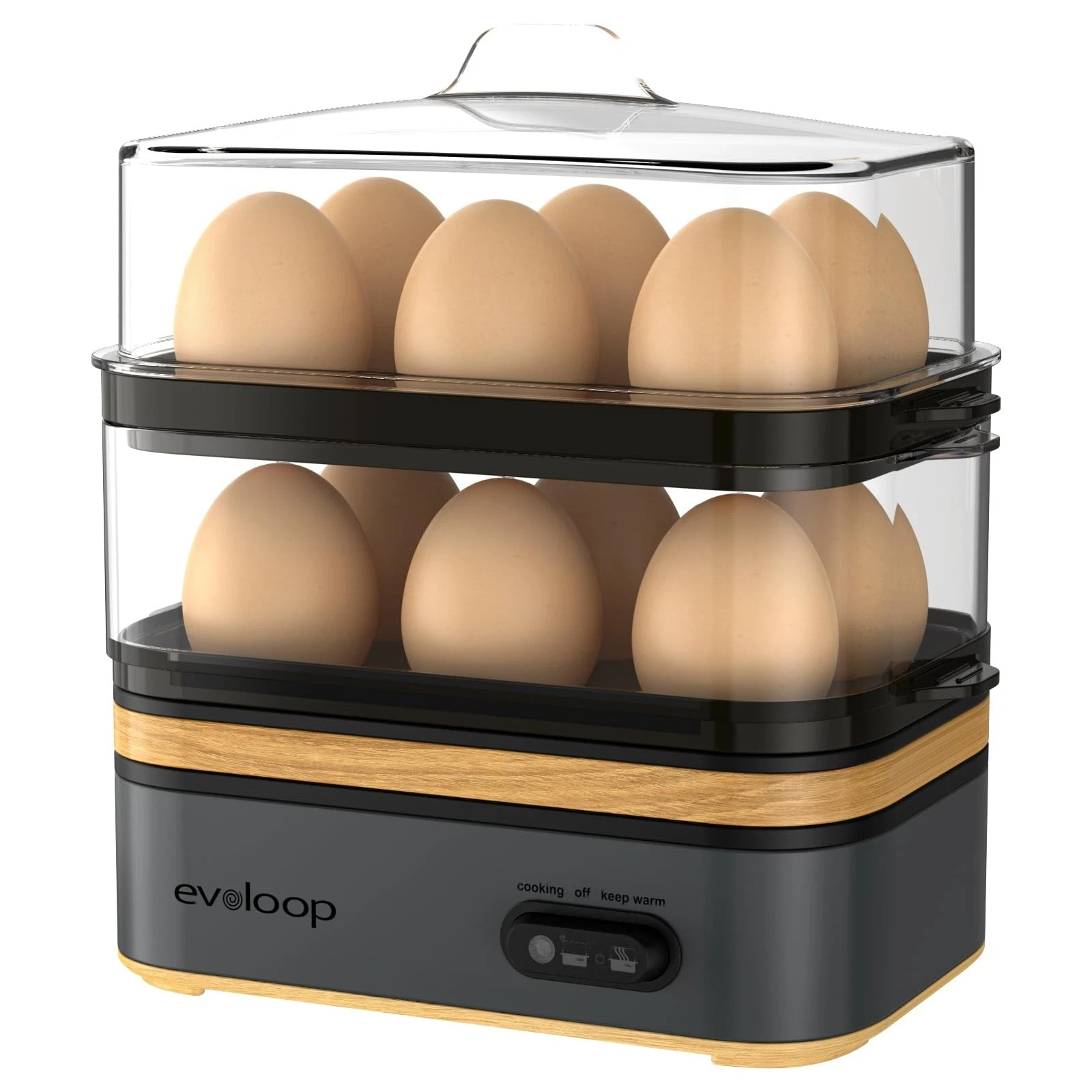 Rapid Egg Cooker Electric 12 Eggs Capacity, Soft, Medium, Hard Boiled, Poache...