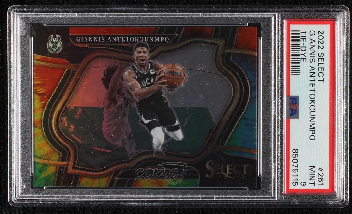 2022 Select Courtside Tie-Dye Prizm 15/25 Giannis Antetokounmpo PSA 9 MINT hs9