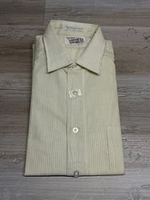 Vintage NOS Mens Dress Shirt 15 3/4 Long Sleeve Pinstripe USA Made Hudsons Tag