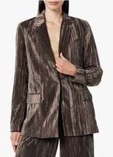 The Drop Women's Blake Long Blazer, Brown Java Velvet, Size Medium