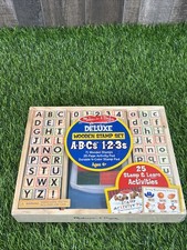 Melissa  Doug Deluxe Wooden Stamp Set ABC 123 NEW Sealed Activity Kit NOS