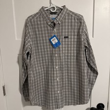 New Columbia Rapid Rivers Mens Long Sleeve Button Down Shirt Medium Plaid