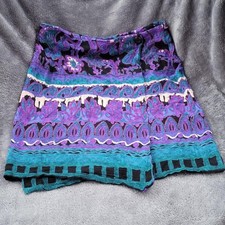 Vintage 90s Barrie Stephens All Over Print Wrap Skirt Floral Abstract