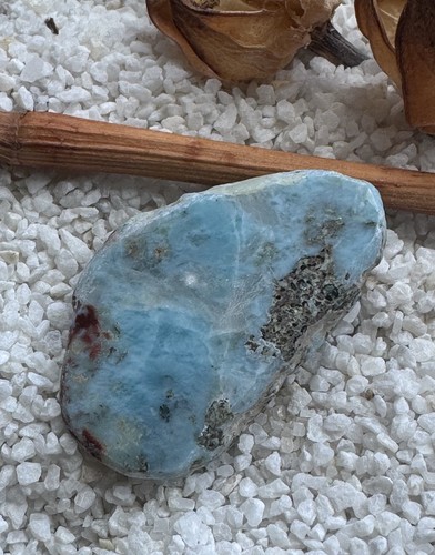 Larimar Scheibe, Heilstein, Edelstein, Einseitig Poliert, 71,80 ct.
