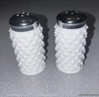 Vintage Fenton White Milk Glass Hobnail Salt & Pepper Shaker Set - 3 inch