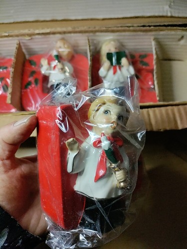 Vintage Inarco Singing Children Noel - 4 Pieces - New - 4" - Picture 18 of 20