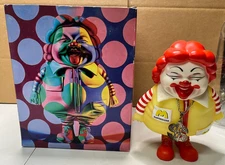 Ron English MC Supersized GLOW  Red / Yellow 10" vinyl figure, 2004 with box